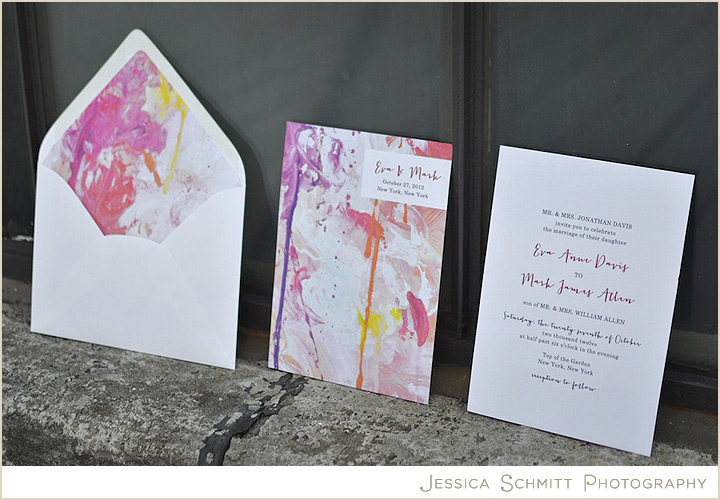 Art paint water color wedding invitation